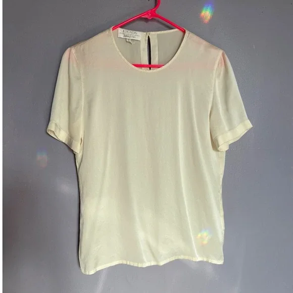 VTG Silk Blouse Luxury Femme Boss Office Escada Exclusive Neiman Marcus Small - Picture 1 of 6